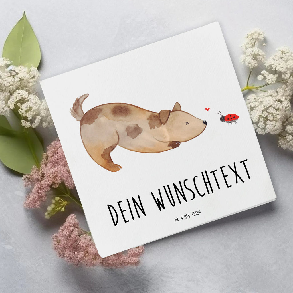 Personalisierte Deluxe Karte Hund Marienkäfer Grußkarten personalisiert, Personalisierte Glückwunschkarte, Personalisierte Grußkarte, Personalisierte Hochzeitskarte, Personalisierte Karte, Grußkarte mit Namen, Grußkarte mit persönlichen Nachrichten, Personalisiertere Klappkarte, Grußkarte selber drucken, Personalisierte Einladungskarte, Personalisierte Geburtstagskarte, Grußkarte als Geldgeschenk, Grußkarte selbst gestalten, Hund, Hundemotiv, Haustier, Hunderasse, Tierliebhaber, Hundebesitzer, Sprüche, Hunde, Mischlinghund, Hundespruch, Mischling, Marienkäfer