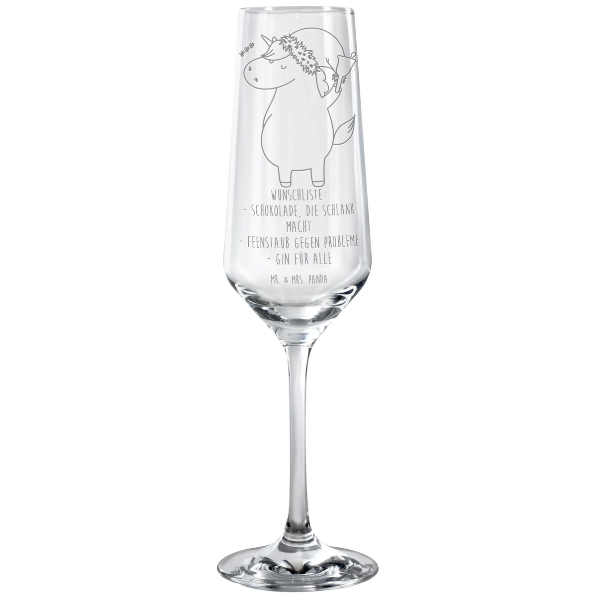 Sektglas Einhorn Weihnachtsmann