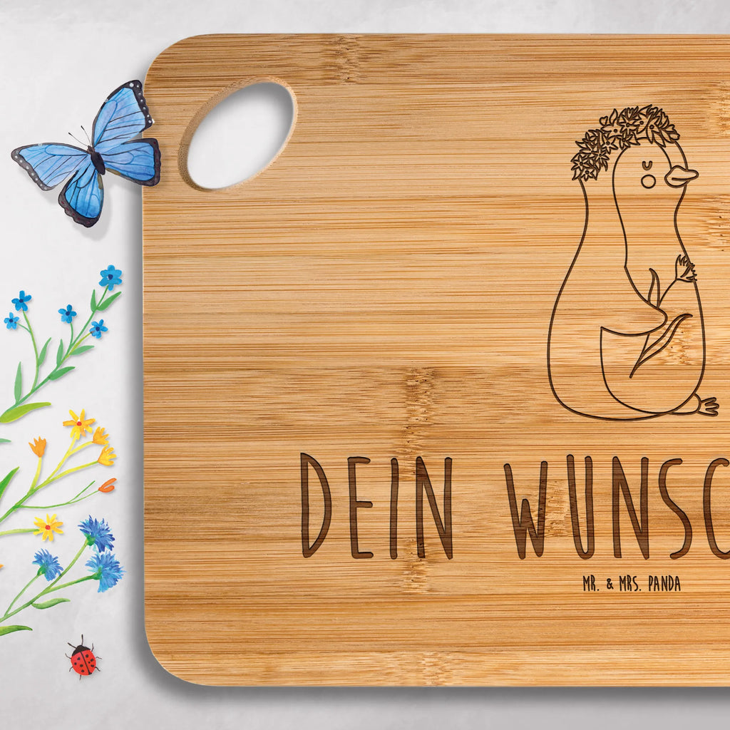 Personalized Cutting Board Penguin Flower Penguin, North Pole, Winter, Penguins, universe, lovesickness, wishes, goals in life, motivation, gift idea, wreath of flowers, goals, life, penguins, love of life