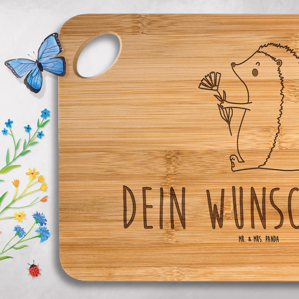 Spersonalizowana deska do krojenia jeż Kwiaty Motywy zwierzęce, dobra energia, zabawne powiedzonka, zwierzęta