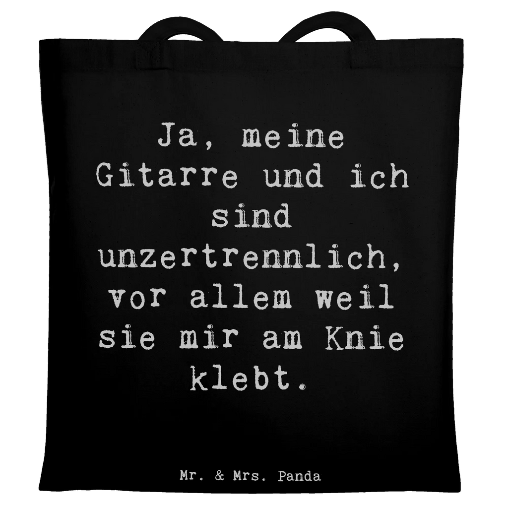 Tote bag Saying Ja, meine Gitarre und ich sind unzertrennlich, vor allem weil sie mir am Knie klebt. Jutetasche, Umhängetasche, Strandtasche, Beuteltasche, Einkaufstasche, Jutebeutel, Beutel, Tragetasche, Stoffbeutel, Einkaufstüte, Stofftasche, Schultertasche, Laptoptasche, Badetasche, Tasche, Shopper, Instrumente, Geschenke Musiker, Musikliebhaber