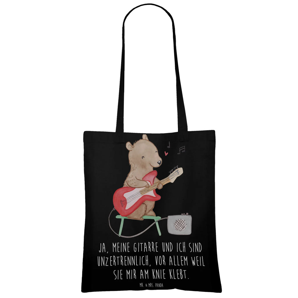 Tote bag Ja, meine Gitarre und ich sind unzertrennlich, vor allem weil sie mir am Knie klebt. Shopper, Beuteltasche, Schultertasche, Stoffbeutel, Umhängetasche, Stofftasche, Tragetasche, Beutel, Strandtasche, Tasche, Jutetasche, Laptoptasche, Jutebeutel, Einkaufstasche, Badetasche, Einkaufstüte, Instrumente, Geschenke Musiker, Musikliebhaber