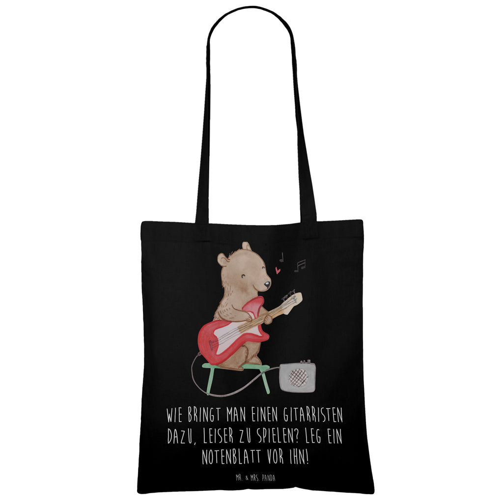 Tote bag Wie bringt man einen Gitarristen dazu, leiser zu spielen? Leg ein Notenblatt vor ihn! Beuteltasche, Einkaufstüte, Tragetasche, Jutetasche, Schultertasche, Tasche, Beutel, Jutebeutel, Badetasche, Stoffbeutel, Stofftasche, Einkaufstasche, Strandtasche, Umhängetasche, Shopper, Laptoptasche, Instrumente, Geschenke Musiker, Musikliebhaber