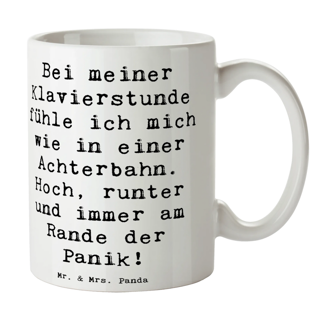 Mug Saying Bei meiner Klavierstunde fühle ich mich wie in einer Achterbahn. Hoch, runter und immer am Rande der Panik! Geschenktasse, Tasse mit Motiven, Keramiktasse, Tasse mit Zitaten, Teetasse, Kaffeetasse, Tasse, Bürotasse, Porzellantasse, Instrumente, Geschenke Musiker, Musikliebhaber