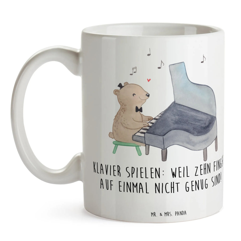 Mug Klavier spielen: Weil zehn Finger auf einmal nicht genug sind! Tasse mit Motiven, Porzellantasse, Tasse, Teetasse, Geschenktasse, Tasse mit Zitaten, Kaffeetasse, Keramiktasse, Bürotasse, Instrumente, Geschenke Musiker, Musikliebhaber
