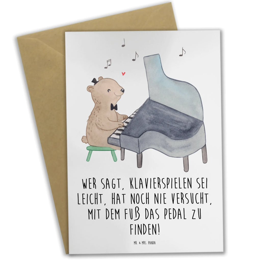 Greetings card Wer sagt, Klavierspielen sei leicht, hat noch nie versucht, mit dem Fuß das Pedal zu finden! Glückwunschkarte, Klappkarte, Grußkarte, Geburtstagskarte, Einladungskarte, Hochzeitskarte, Ansichtskarten, Karte, Instrumente, Geschenke Musiker, Musikliebhaber