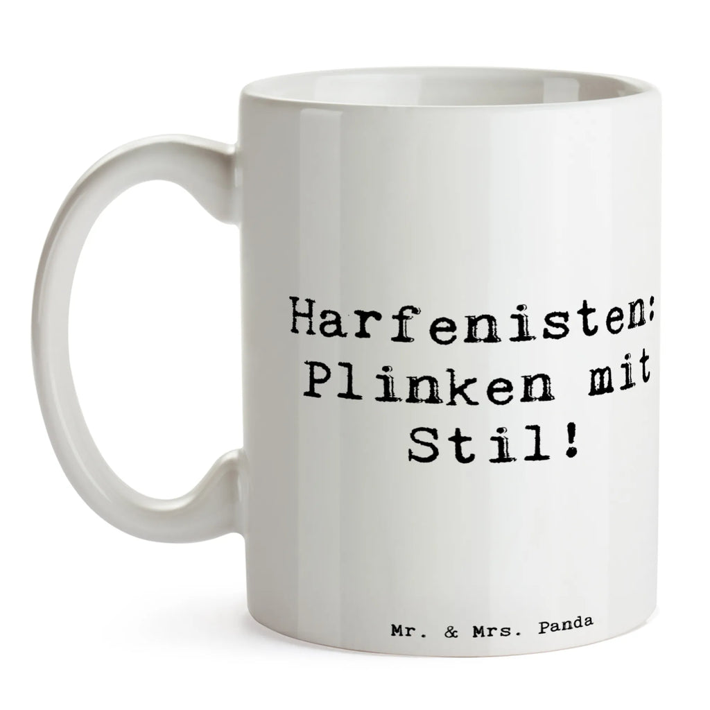 Mug Saying Harfenisten: Plinken mit Stil! Porzellantasse, Keramiktasse, Tasse mit Motiven, Teetasse, Bürotasse, Geschenktasse, Tasse, Kaffeetasse, Tasse mit Zitaten, Instrumente, Geschenke Musiker, Musikliebhaber