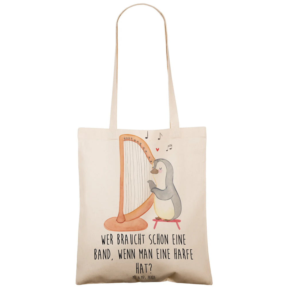 Tote bag Wer braucht schon eine Band, wenn man eine Harfe hat? Shopper, Beutel, Schultertasche, Tasche, Jutebeutel, Laptoptasche, Umhängetasche, Beuteltasche, Stofftasche, Einkaufstüte, Jutetasche, Badetasche, Einkaufstasche, Strandtasche, Stoffbeutel, Tragetasche, Instrumente, Geschenke Musiker, Musikliebhaber