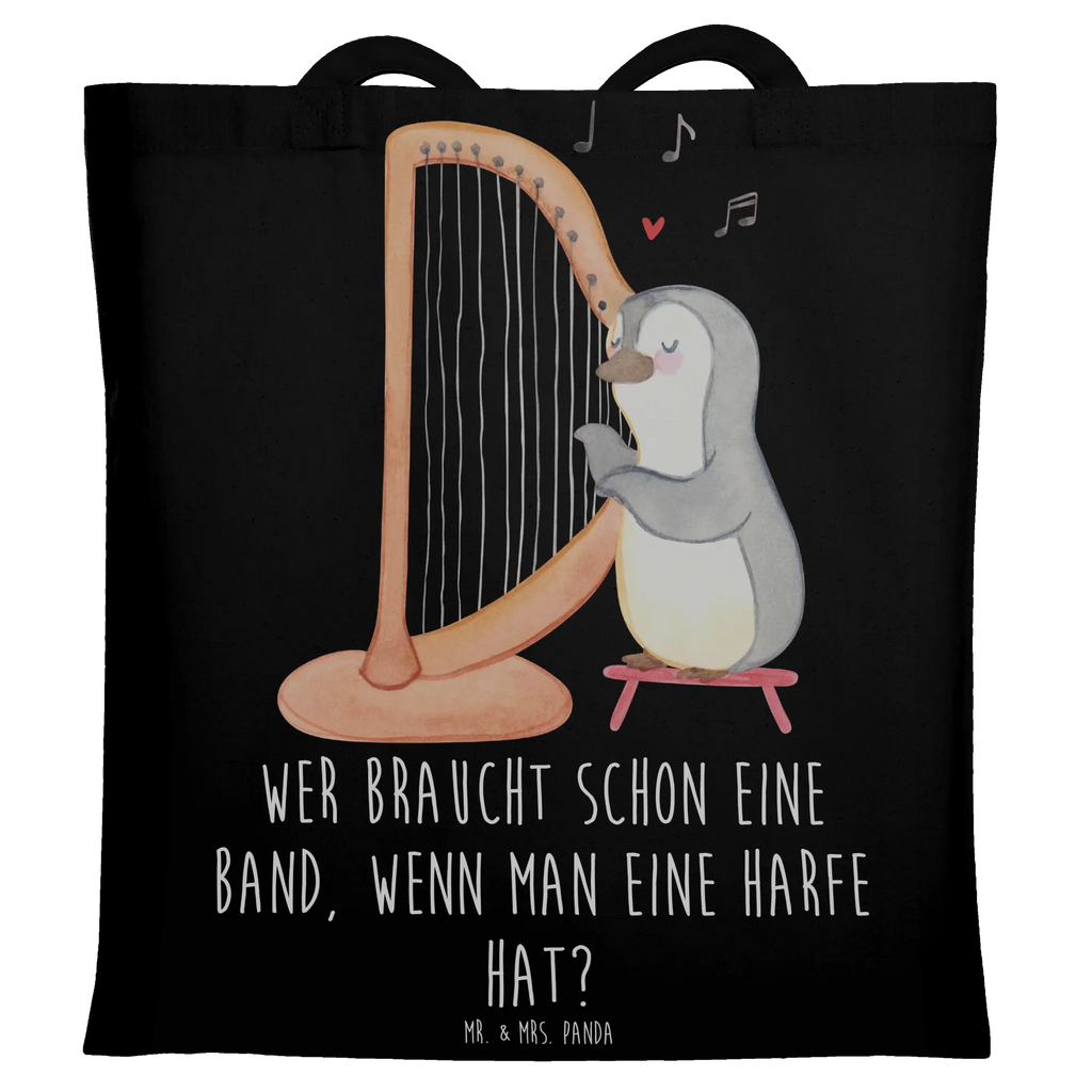 Tote bag Wer braucht schon eine Band, wenn man eine Harfe hat? Shopper, Beutel, Schultertasche, Tasche, Jutebeutel, Laptoptasche, Umhängetasche, Beuteltasche, Stofftasche, Einkaufstüte, Jutetasche, Badetasche, Einkaufstasche, Strandtasche, Stoffbeutel, Tragetasche, Instrumente, Geschenke Musiker, Musikliebhaber