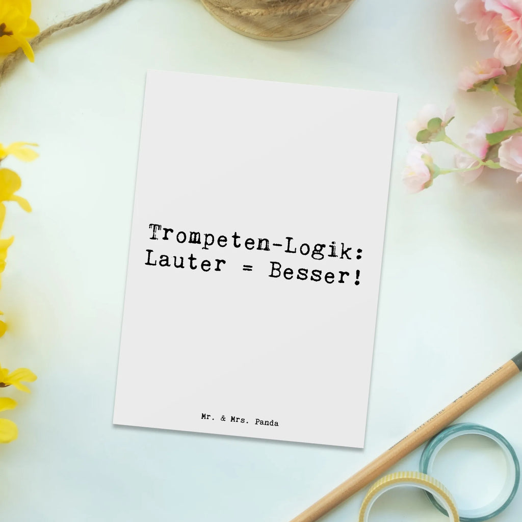 Postkarte Spruch Trompeten Weisheit Karte, Ansichtskarten, Geschenkkarte, Einladung, Grußkarte, Einladungskarte, Einladung Geburtstag, Postkarte, Dankeskarte, Einladungskarten Geburtstag, Ansichtskarte, Geburtstagskarte, Instrumente, Geschenke Musiker, Musikliebhaber