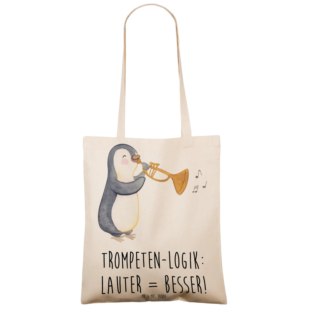 Tote bag Trompeten-Logik: Lauter = Besser! Schultertasche, Laptoptasche, Stofftasche, Tasche, Shopper, Jutetasche, Beutel, Jutebeutel, Beuteltasche, Tragetasche, Einkaufstasche, Umhängetasche, Stoffbeutel, Badetasche, Strandtasche, Einkaufstüte, Instrumente, Geschenke Musiker, Musikliebhaber