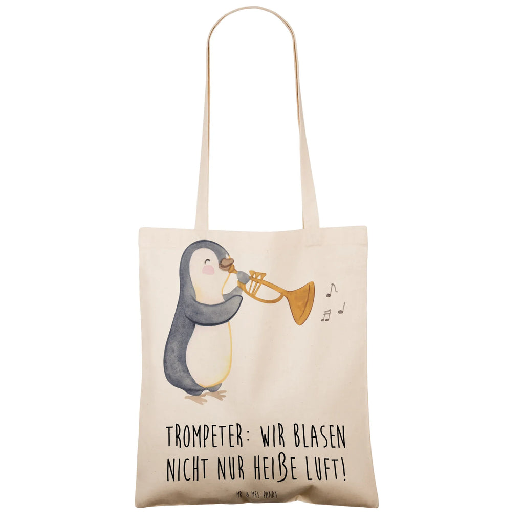 Tote bag Trompeter: Wir blasen nicht nur heiße Luft! Tasche, Jutebeutel, Schultertasche, Einkaufstüte, Stofftasche, Einkaufstasche, Umhängetasche, Jutetasche, Stoffbeutel, Tragetasche, Beuteltasche, Beutel, Laptoptasche, Strandtasche, Badetasche, Shopper, Instrumente, Geschenke Musiker, Musikliebhaber