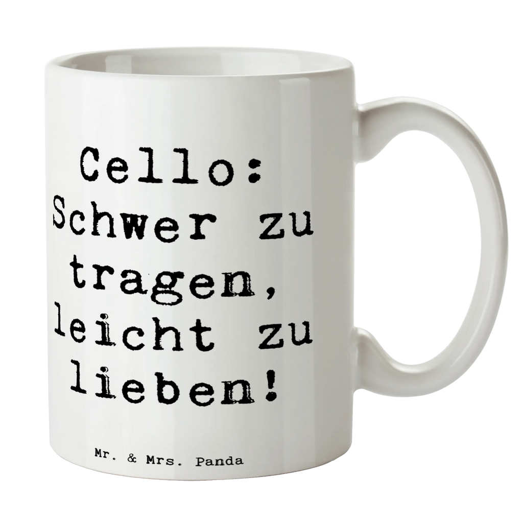 Mug Saying Cello: Schwer zu tragen, leicht zu lieben! Tasse mit Zitaten, Porzellantasse, Keramiktasse, Kaffeetasse, Geschenktasse, Tasse, Teetasse, Tasse mit Motiven, Bürotasse, Instrumente, Geschenke Musiker, Musikliebhaber