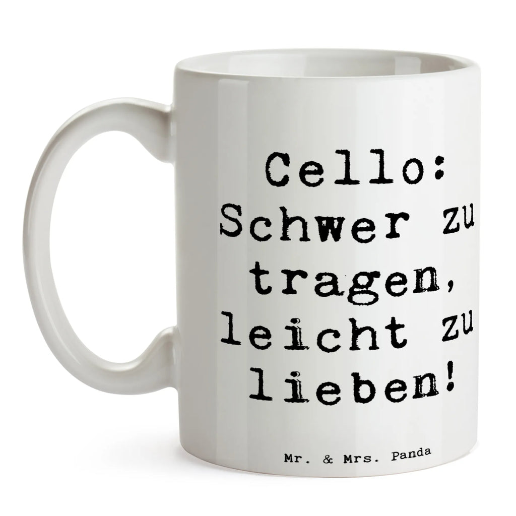 Mug Saying Cello: Schwer zu tragen, leicht zu lieben! Tasse mit Zitaten, Porzellantasse, Keramiktasse, Kaffeetasse, Geschenktasse, Tasse, Teetasse, Tasse mit Motiven, Bürotasse, Instrumente, Geschenke Musiker, Musikliebhaber