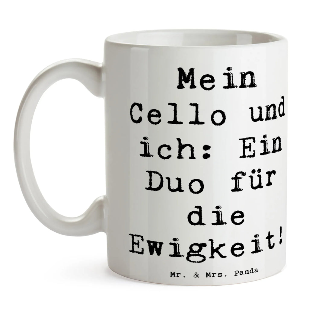 Tasse Spruch Cello Duo Tasse mit Motiven, Tasse, Teetasse, Geschenktasse, Bürotasse, Tasse mit Zitaten, Keramiktasse, Porzellantasse, Kaffeetasse, Instrumente, Geschenke Musiker, Musikliebhaber