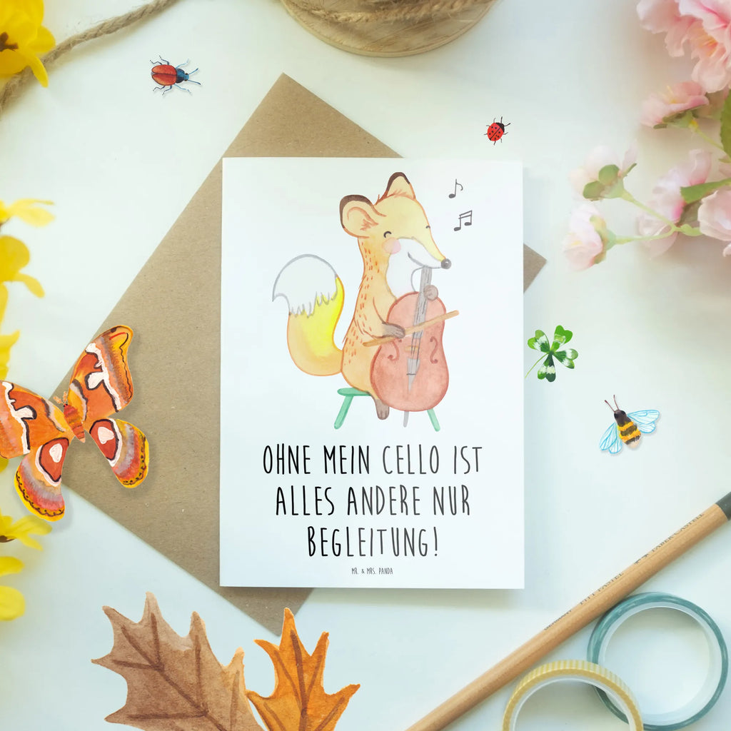 Greetings card Ohne mein Cello ist alles andere nur Begleitung! Karte, Glückwunschkarte, Geburtstagskarte, Grußkarte, Einladungskarte, Hochzeitskarte, Ansichtskarten, Klappkarte, Instrumente, Geschenke Musiker, Musikliebhaber