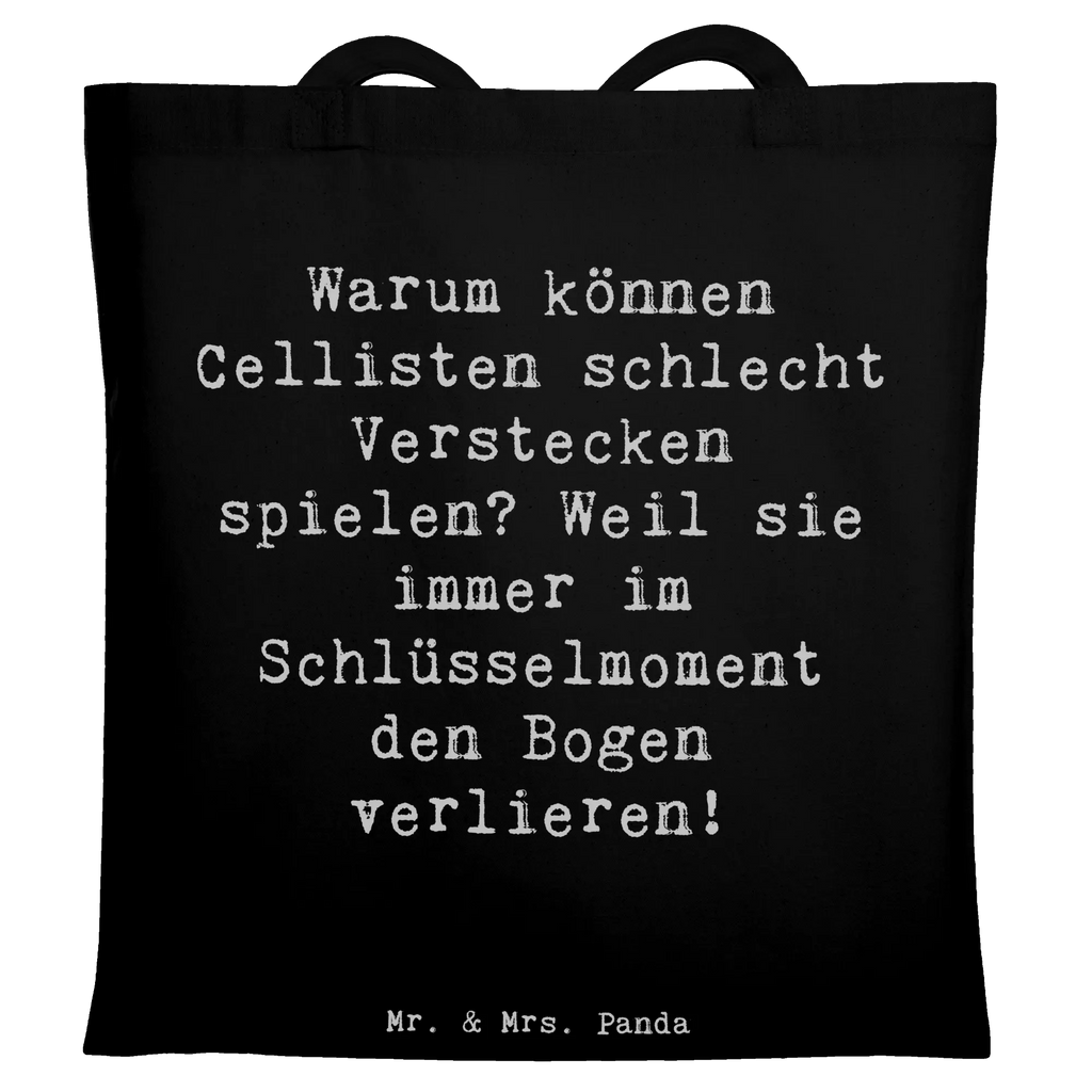 Tote bag Saying Warum können Cellisten schlecht Verstecken spielen? Weil sie immer im Schlüsselmoment den Bogen verlieren! Beuteltasche, Beutel, Einkaufstasche, Jutebeutel, Stoffbeutel, Tasche, Shopper, Umhängetasche, Strandtasche, Schultertasche, Stofftasche, Tragetasche, Badetasche, Jutetasche, Einkaufstüte, Laptoptasche, Instrumente, Geschenke Musiker, Musikliebhaber