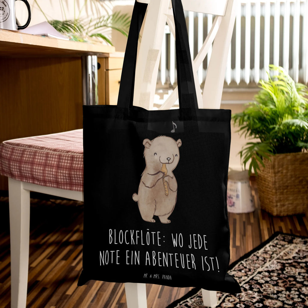 Tote bag Blockflöte: Wo jede Note ein Abenteuer ist! Einkaufstasche, Jutetasche, Stofftasche, Jutebeutel, Beuteltasche, Strandtasche, Tasche, Einkaufstüte, Stoffbeutel, Umhängetasche, Beutel, Shopper, Badetasche, Schultertasche, Tragetasche, Laptoptasche, Instrumente, Geschenke Musiker, Musikliebhaber