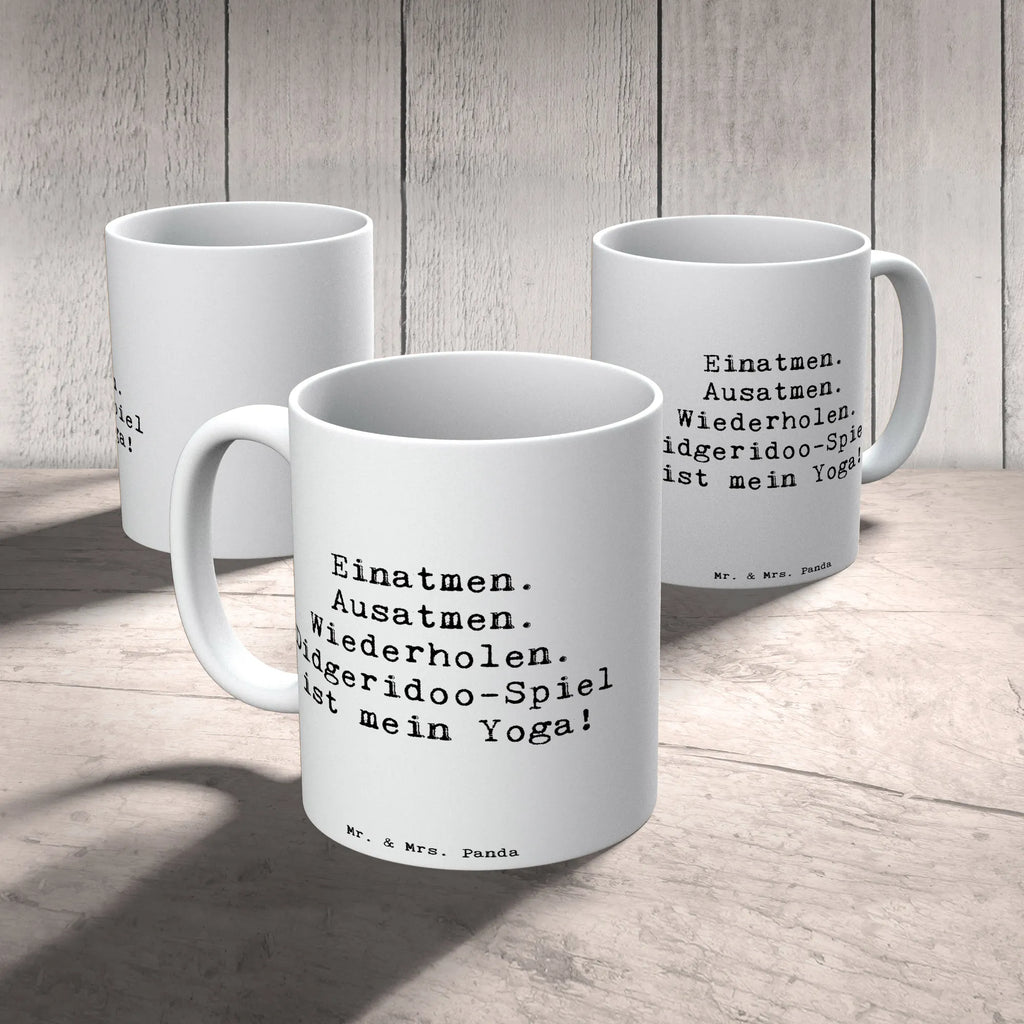 Mug Saying Einatmen. Ausatmen. Wiederholen. Didgeridoo-Spiel ist mein Yoga! Kaffeetasse, Tasse mit Motiven, Porzellantasse, Keramiktasse, Bürotasse, Tasse, Geschenktasse, Teetasse, Tasse mit Zitaten, Instrumente, Geschenke Musiker, Musikliebhaber