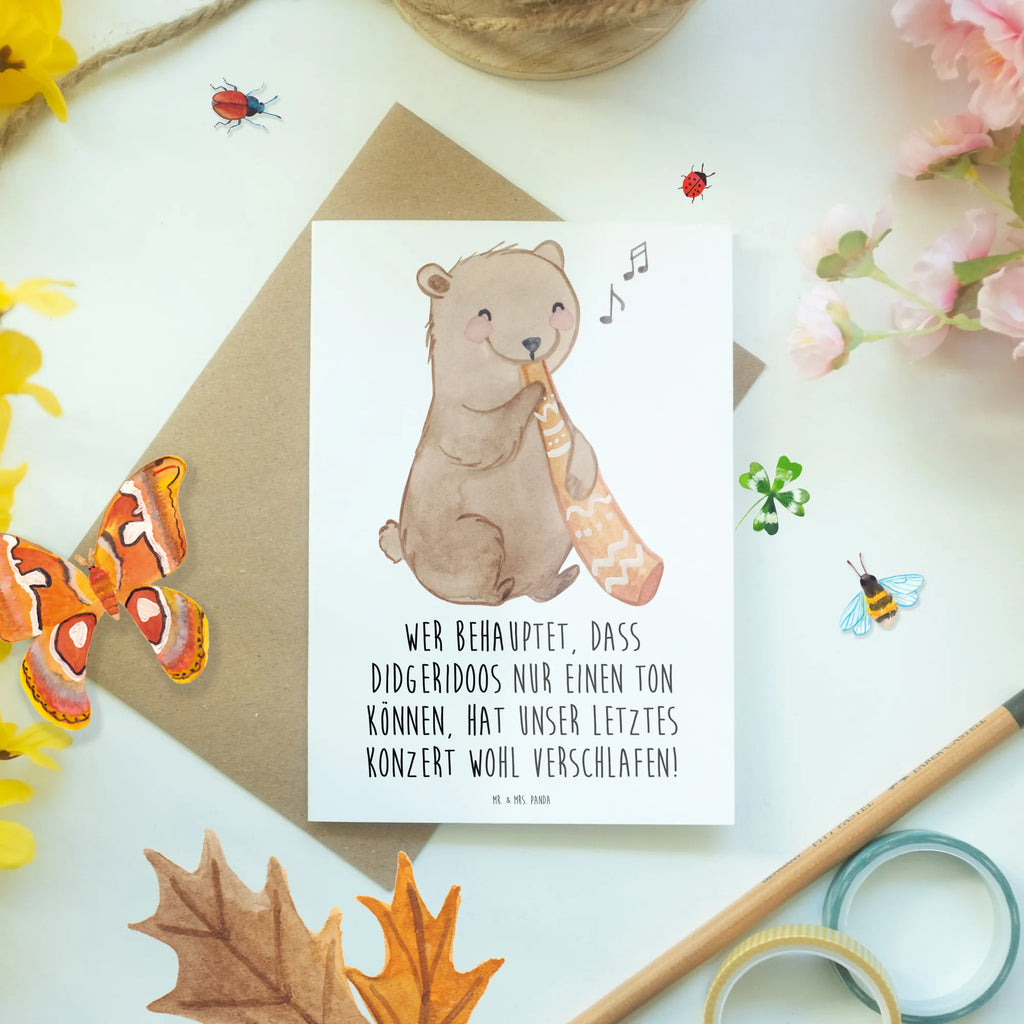 Greetings card Wer behauptet, dass Didgeridoos nur einen Ton können, hat unser letztes Konzert wohl verschlafen! Klappkarte, Einladungskarte, Grußkarte, Ansichtskarten, Karte, Glückwunschkarte, Hochzeitskarte, Geburtstagskarte, Instrumente, Geschenke Musiker, Musikliebhaber