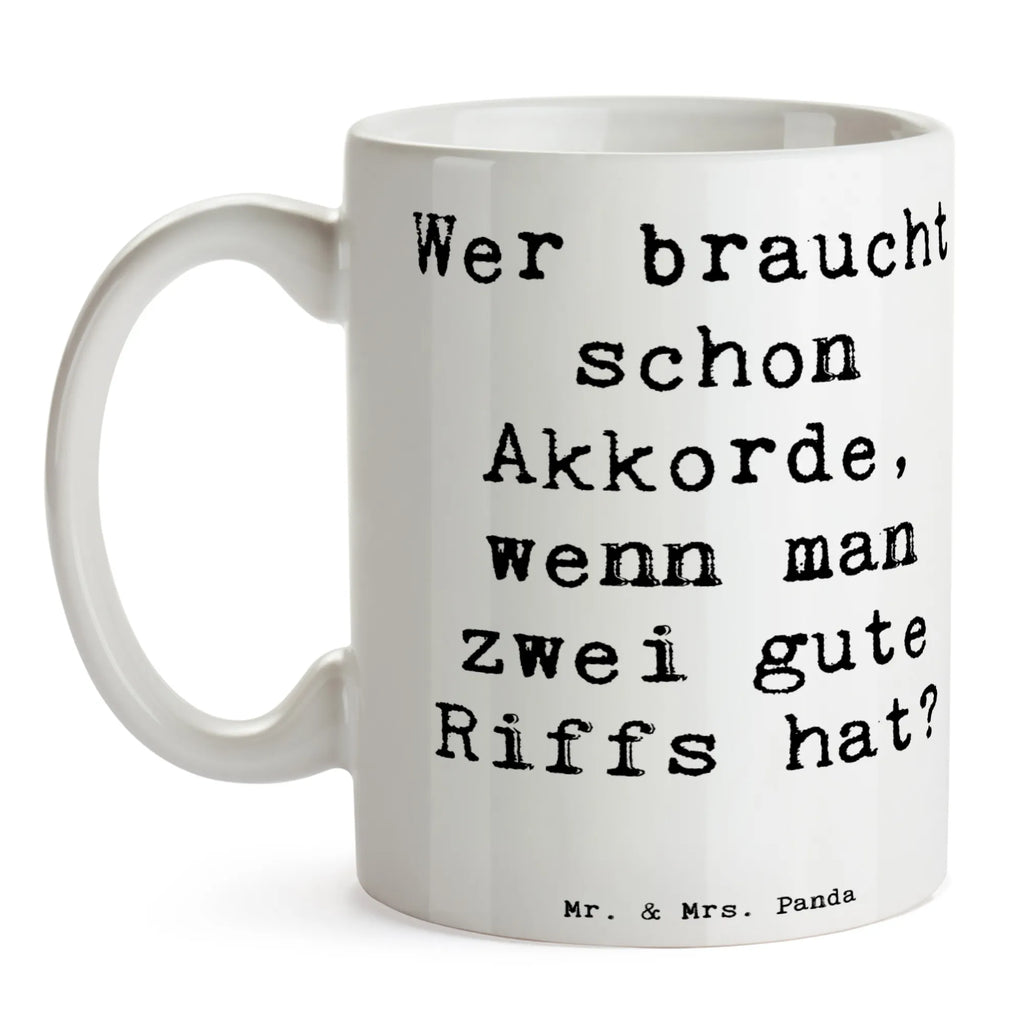 Mug Saying Wer braucht schon Akkorde, wenn man zwei gute Riffs hat? Porzellantasse, Tasse mit Motiven, Geschenktasse, Tasse mit Zitaten, Bürotasse, Kaffeetasse, Keramiktasse, Teetasse, Tasse, Instrumente, Geschenke Musiker, Musikliebhaber