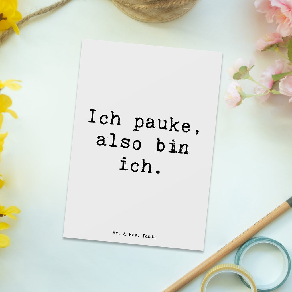 Postcard Saying Ich pauke, also bin ich. Einladungskarte, Karte, Einladung Geburtstag, Einladung, Ansichtskarte, Ansichtskarten, Geburtstagskarte, Grußkarte, Dankeskarte, Postkarte, Geschenkkarte, Einladungskarten Geburtstag, Instrumente, Geschenke Musiker, Musikliebhaber