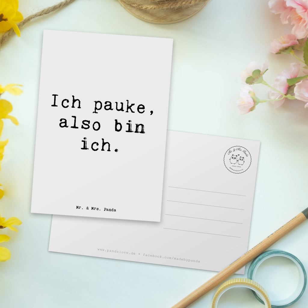Postcard Saying Ich pauke, also bin ich. Einladungskarte, Karte, Einladung Geburtstag, Einladung, Ansichtskarte, Ansichtskarten, Geburtstagskarte, Grußkarte, Dankeskarte, Postkarte, Geschenkkarte, Einladungskarten Geburtstag, Instrumente, Geschenke Musiker, Musikliebhaber