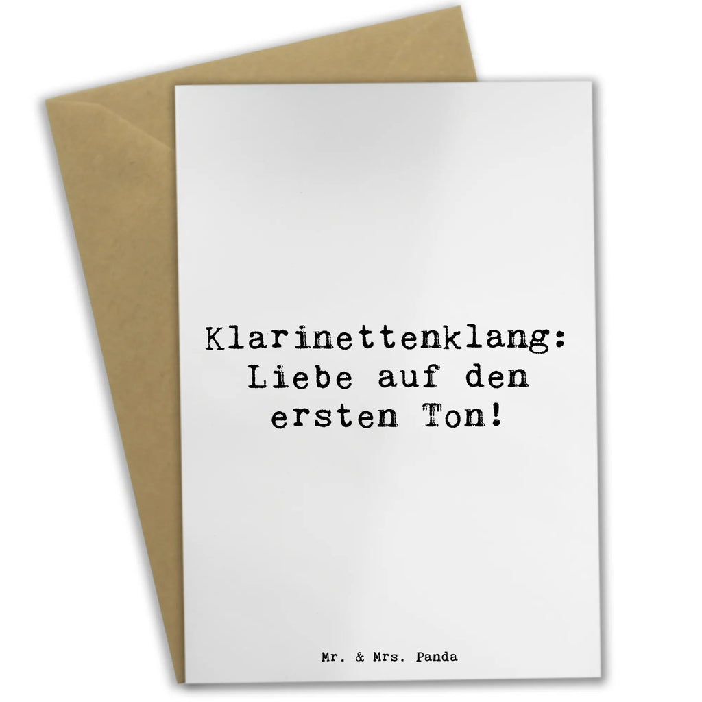 Greetings card Saying Klarinettenklang: Liebe auf den ersten Ton! Ansichtskarten, Glückwunschkarte, Grußkarte, Einladungskarte, Klappkarte, Hochzeitskarte, Karte, Geburtstagskarte, Instrumente, Geschenke Musiker, Musikliebhaber