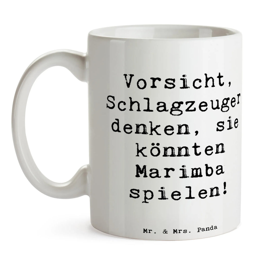 Mug Saying Vorsicht, Schlagzeuger denken, sie könnten Marimba spielen! Tasse, Tasse mit Motiven, Kaffeetasse, Tasse mit Zitaten, Bürotasse, Geschenktasse, Keramiktasse, Porzellantasse, Teetasse, Instrumente, Geschenke Musiker, Musikliebhaber