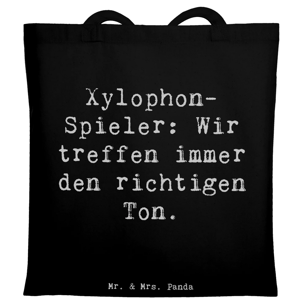 Tote bag Saying Xylophon-Spieler: Wir treffen immer den richtigen Ton. Beutel, Stoffbeutel, Strandtasche, Tragetasche, Tasche, Beuteltasche, Shopper, Schultertasche, Stofftasche, Jutebeutel, Jutetasche, Einkaufstüte, Umhängetasche, Badetasche, Einkaufstasche, Laptoptasche, Instrumente, Geschenke Musiker, Musikliebhaber
