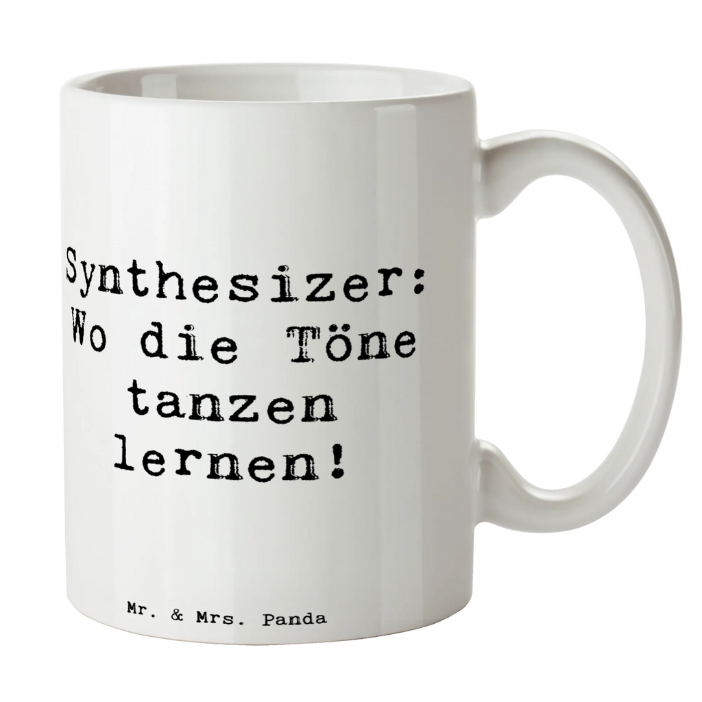 Mug Saying Synthesizer: Wo die Töne tanzen lernen! Bürotasse, Tasse, Tasse mit Motiven, Kaffeetasse, Tasse mit Zitaten, Geschenktasse, Teetasse, Porzellantasse, Keramiktasse, Instrumente, Geschenke Musiker, Musikliebhaber