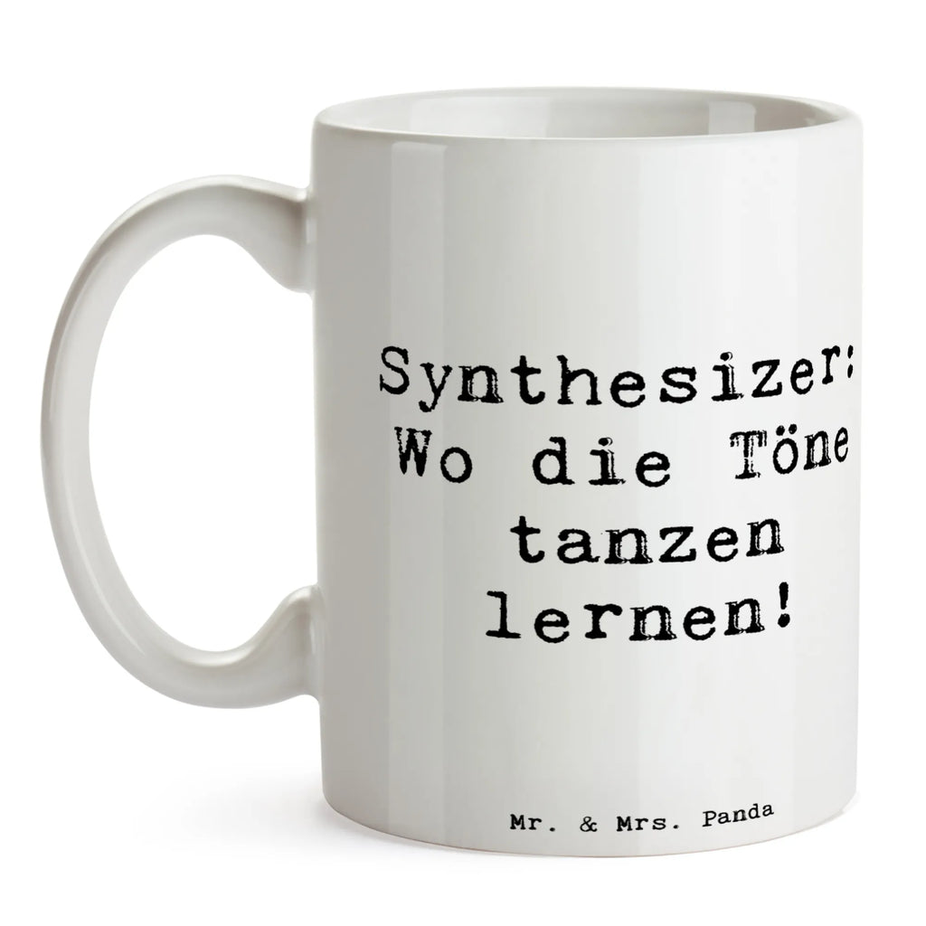 Mug Saying Synthesizer: Wo die Töne tanzen lernen! Bürotasse, Tasse, Tasse mit Motiven, Kaffeetasse, Tasse mit Zitaten, Geschenktasse, Teetasse, Porzellantasse, Keramiktasse, Instrumente, Geschenke Musiker, Musikliebhaber