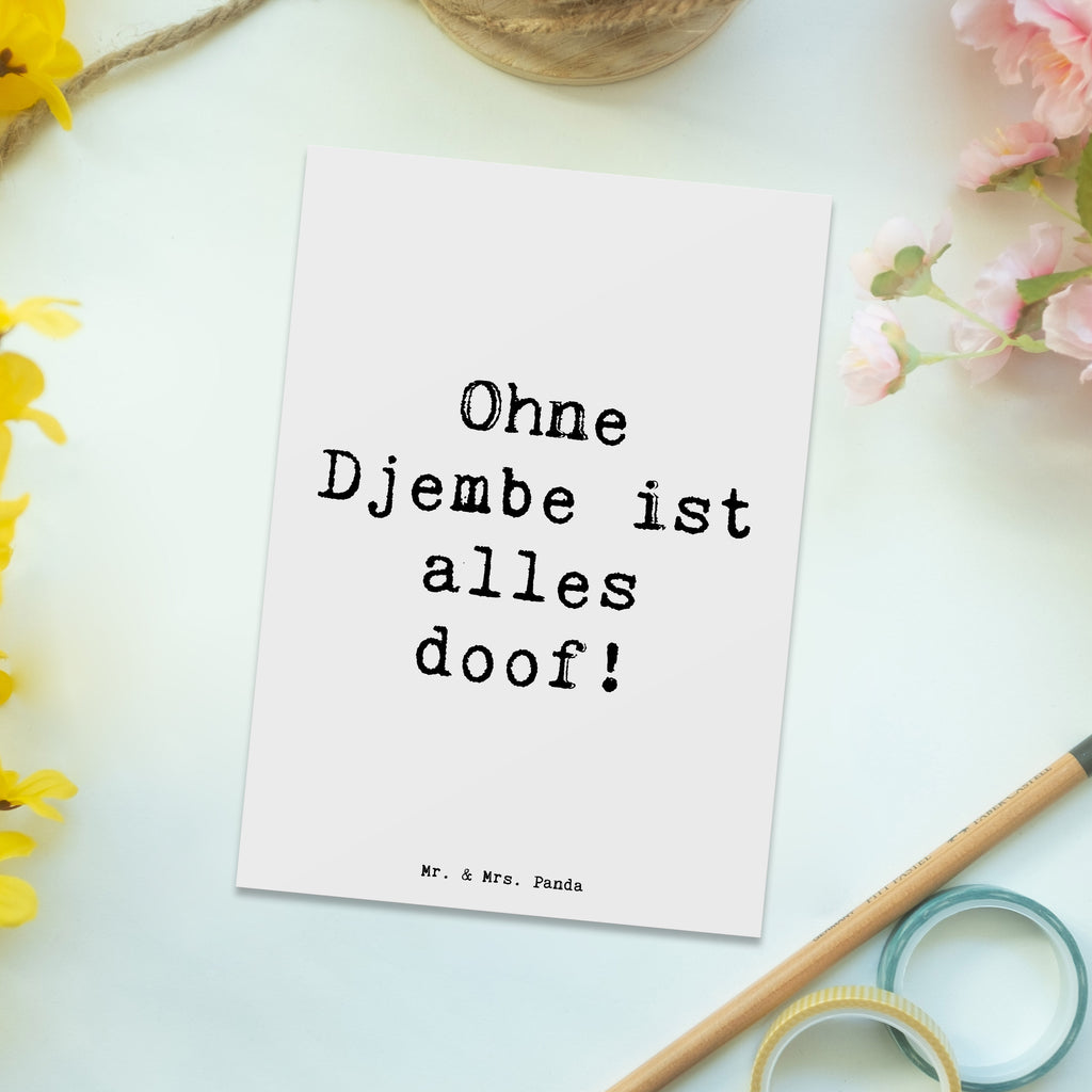 Postcard Saying Ohne Djembe ist alles doof! Ansichtskarten, Ansichtskarte, Geschenkkarte, Einladungskarte, Einladung Geburtstag, Grußkarte, Postkarte, Einladungskarten Geburtstag, Karte, Dankeskarte, Einladung, Geburtstagskarte, Instrumente, Geschenke Musiker, Musikliebhaber