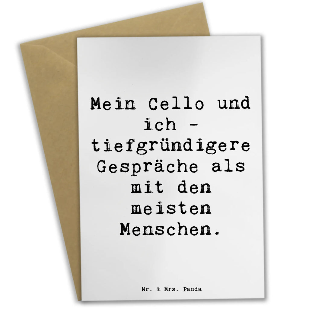 Greetings card Saying Mein Cello und ich - tiefgründigere Gespräche als mit den meisten Menschen. Einladungskarte, Glückwunschkarte, Grußkarte, Ansichtskarten, Hochzeitskarte, Klappkarte, Geburtstagskarte, Karte, Instrumente, Geschenke Musiker, Musikliebhaber