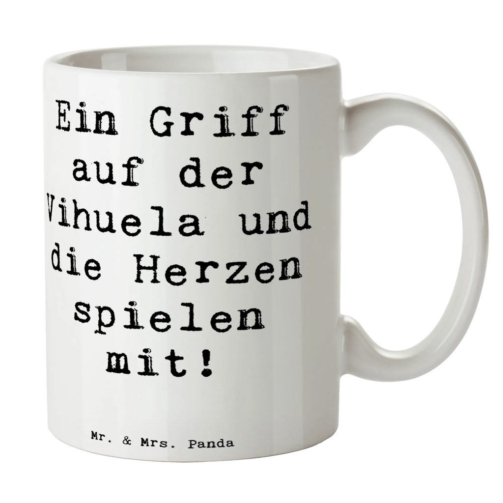 Mug Saying Ein Griff auf der Vihuela und die Herzen spielen mit! Porzellantasse, Tasse mit Zitaten, Kaffeetasse, Teetasse, Keramiktasse, Tasse, Geschenktasse, Bürotasse, Tasse mit Motiven, Instrumente, Geschenke Musiker, Musikliebhaber