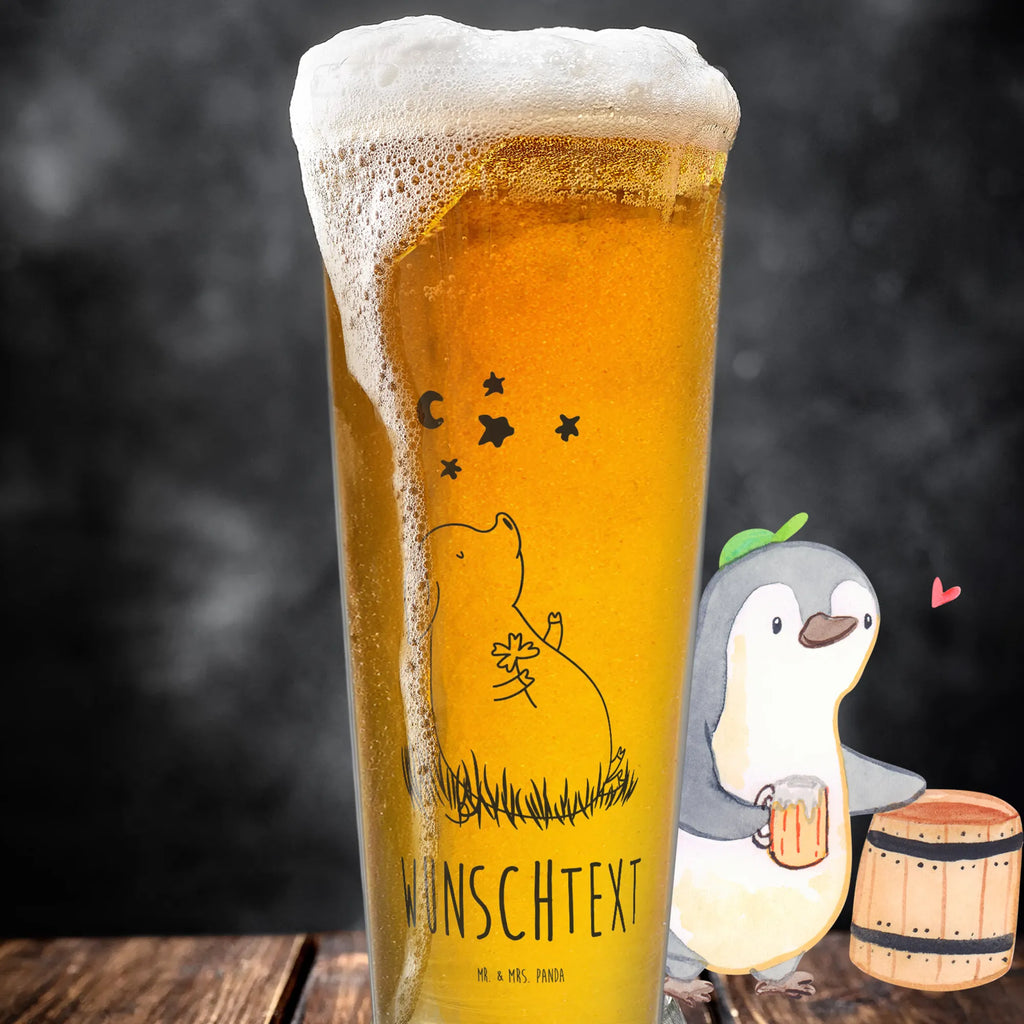 Personalized Beer Glass Pig Luck small animals, cute, funny, cute animal motives, hand drawn, small world, funny sayings, good mood, happy, gifts, gift ideas, special gifts, animal lover, card, dreams, goals, Lucky bastard. Luck, motivation, pig, stars, asterisks, lucky charm, piglet
