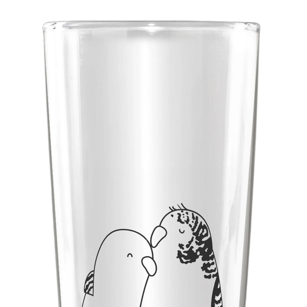 Personalized Beer Glass Parakeets in love Love, Loving, Two, Together, Marriage, Engagement, Proposal of marriage, Love gift, gift for her, gift for him, anniversary gift, closeness, trust, cuddling, love, birds, budgie
