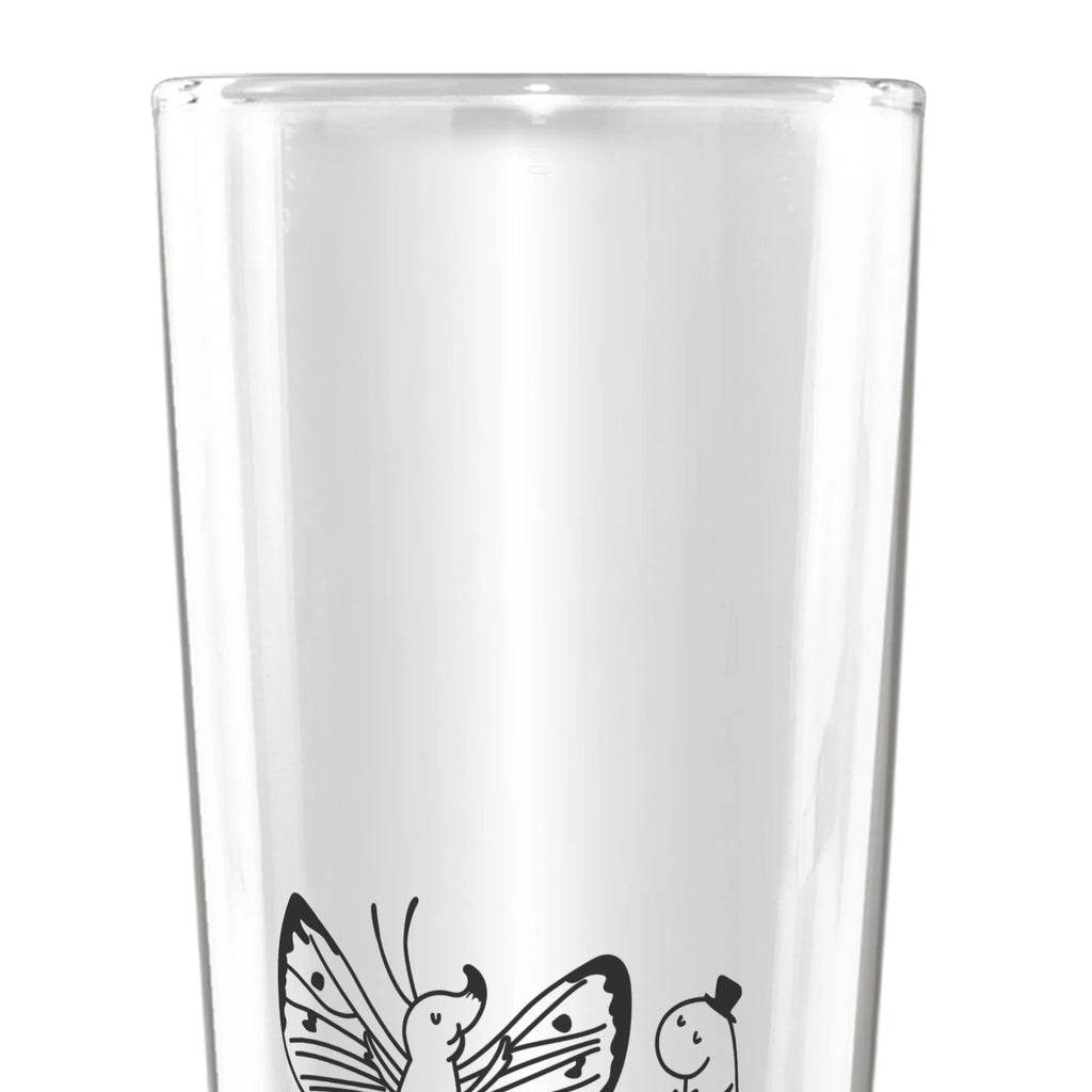 Personalized Beer Glass Caterpillar butterfly small animals, cute, funny, cute animal motives, hand drawn, small world, funny sayings, good mood, happy, gifts, gift ideas, special gifts, animal lover, card, cocoon, Caterpillar, hat, growing up, butterfly, lemon butterfly, beauty, development