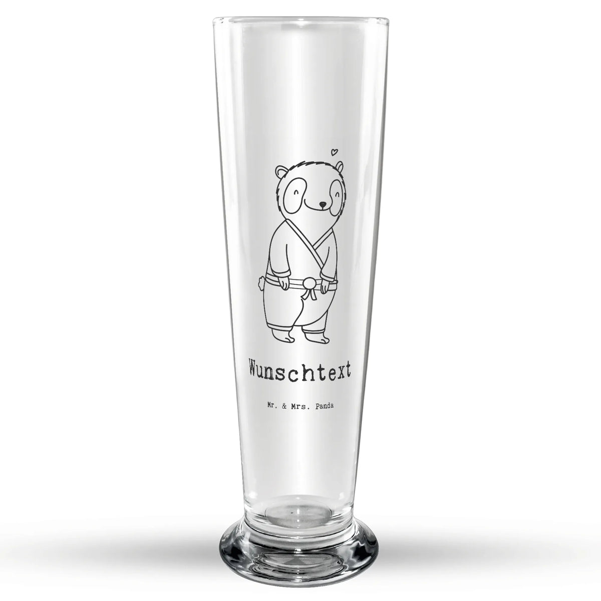 Personalized Beer Glass panda Jiu Jitsu Gift, sport, hobby, giving, thank you, award, profit, athlete, Japanese martial art, Jiu Jitsu, self defense