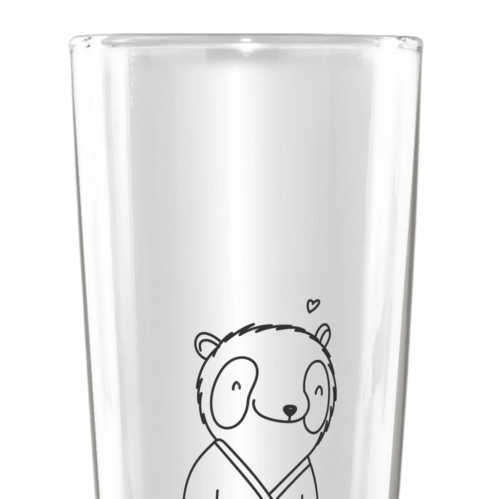Personalized Beer Glass panda Jiu Jitsu Gift, sport, hobby, giving, thank you, award, profit, athlete, Japanese martial art, Jiu Jitsu, self defense