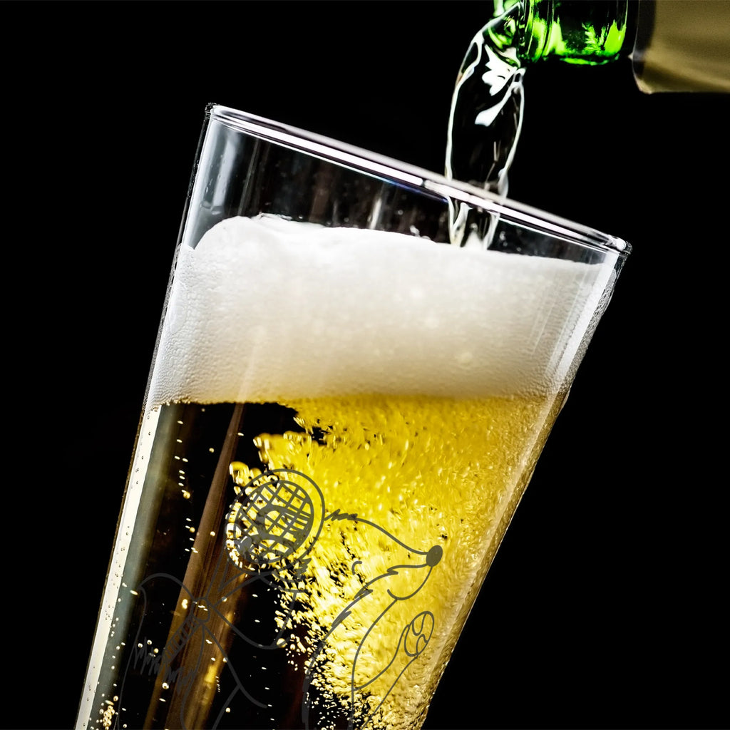 Personalized Beer Glass Fox play tennis Gift, sport, hobby, giving, thank you, award, profit, athlete, tennis tournament, tennis club, ball sport, Playing tennis