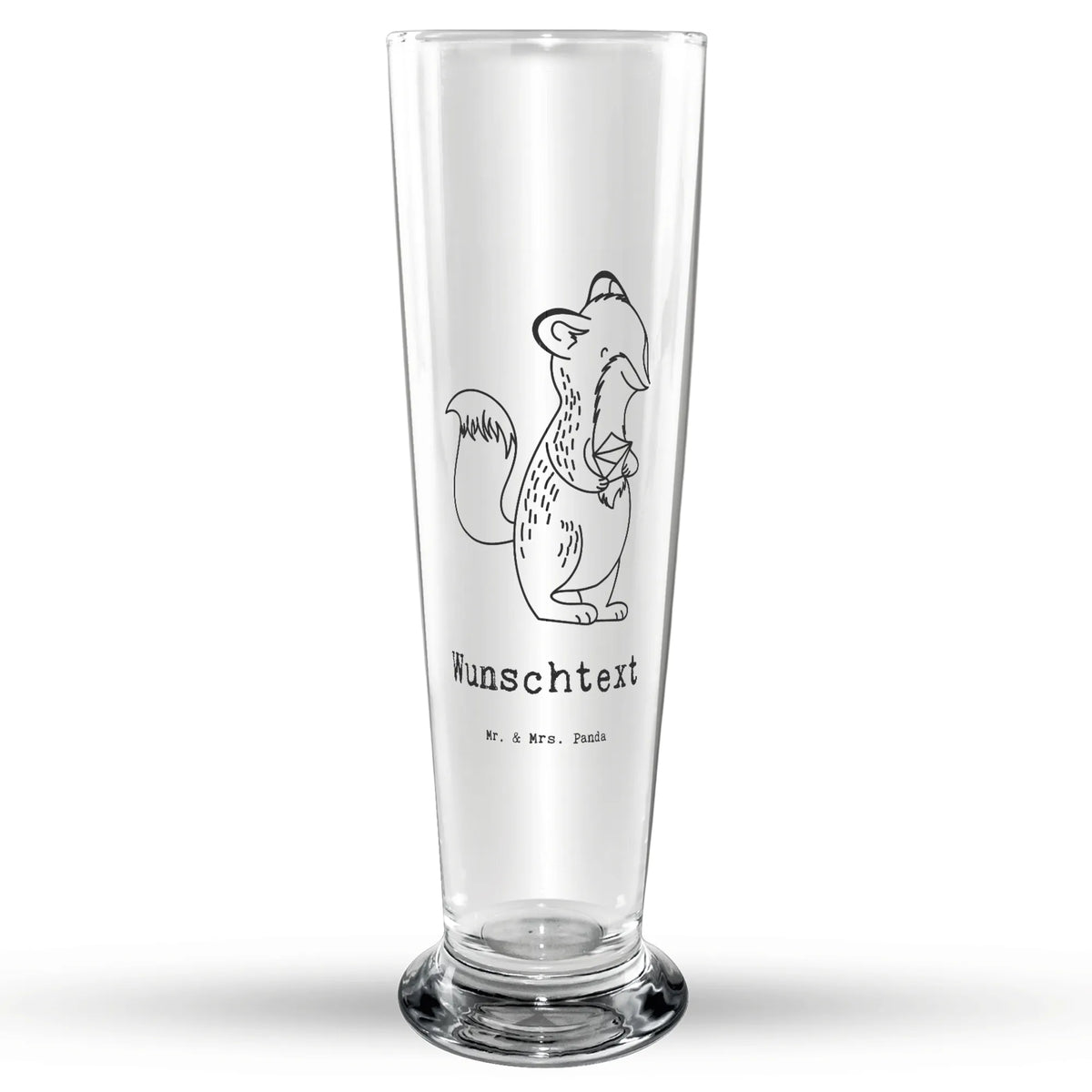Personalized Beer Glass Fox origami