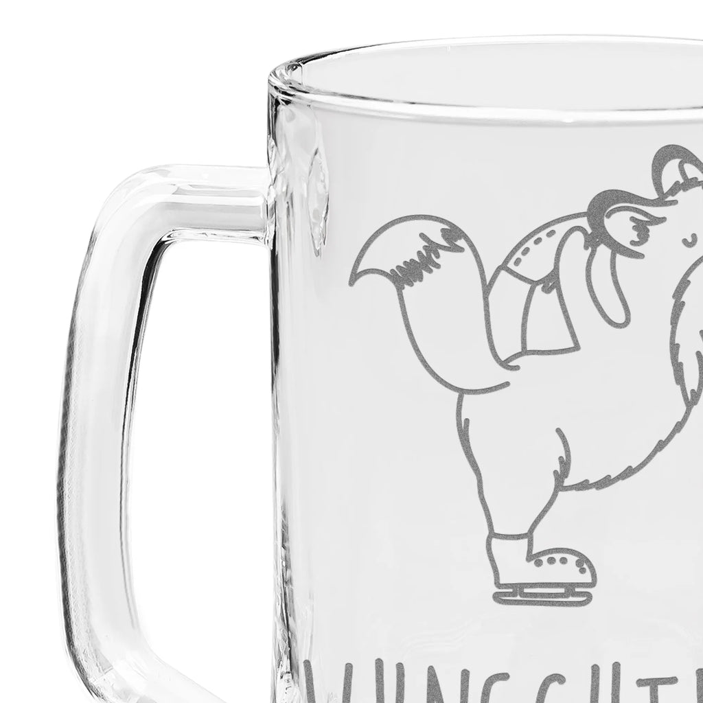 Personalizowany kufel do piwa z grawerem lis Łyżwiarz figurowy Prezent, Sport, Dyscyplina sportowa, Hobby, Darować, Dziękuję, Dzięki, Wyróżnienie, Wygrana, Sportowiec