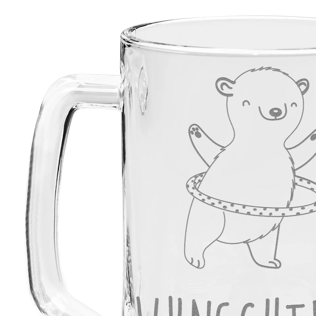 Personalizowany kufel do piwa z grawerem niedźwiedź hula-hop Prezent, Sport, Dyscyplina sportowa, Hobby, Darować, Dziękuję, Dzięki, Wyróżnienie, Wygrana, Sportowiec