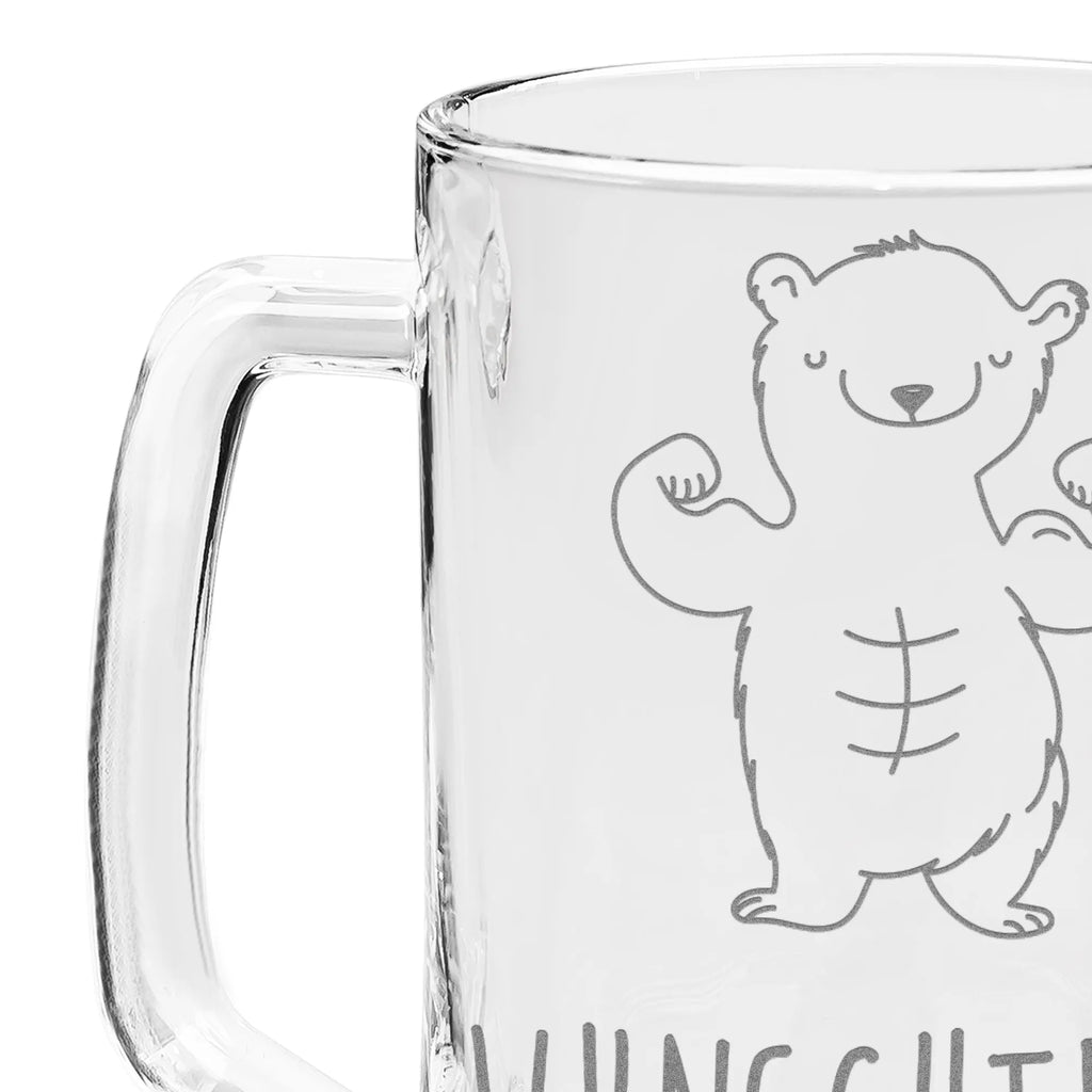 Personalizowany kufel do piwa z grawerem Niedźwiedź kulturystyka Prezent, Sport, Dyscyplina sportowa, Hobby, Darować, Dziękuję, Dzięki, Wyróżnienie, Wygrana, Sportowiec