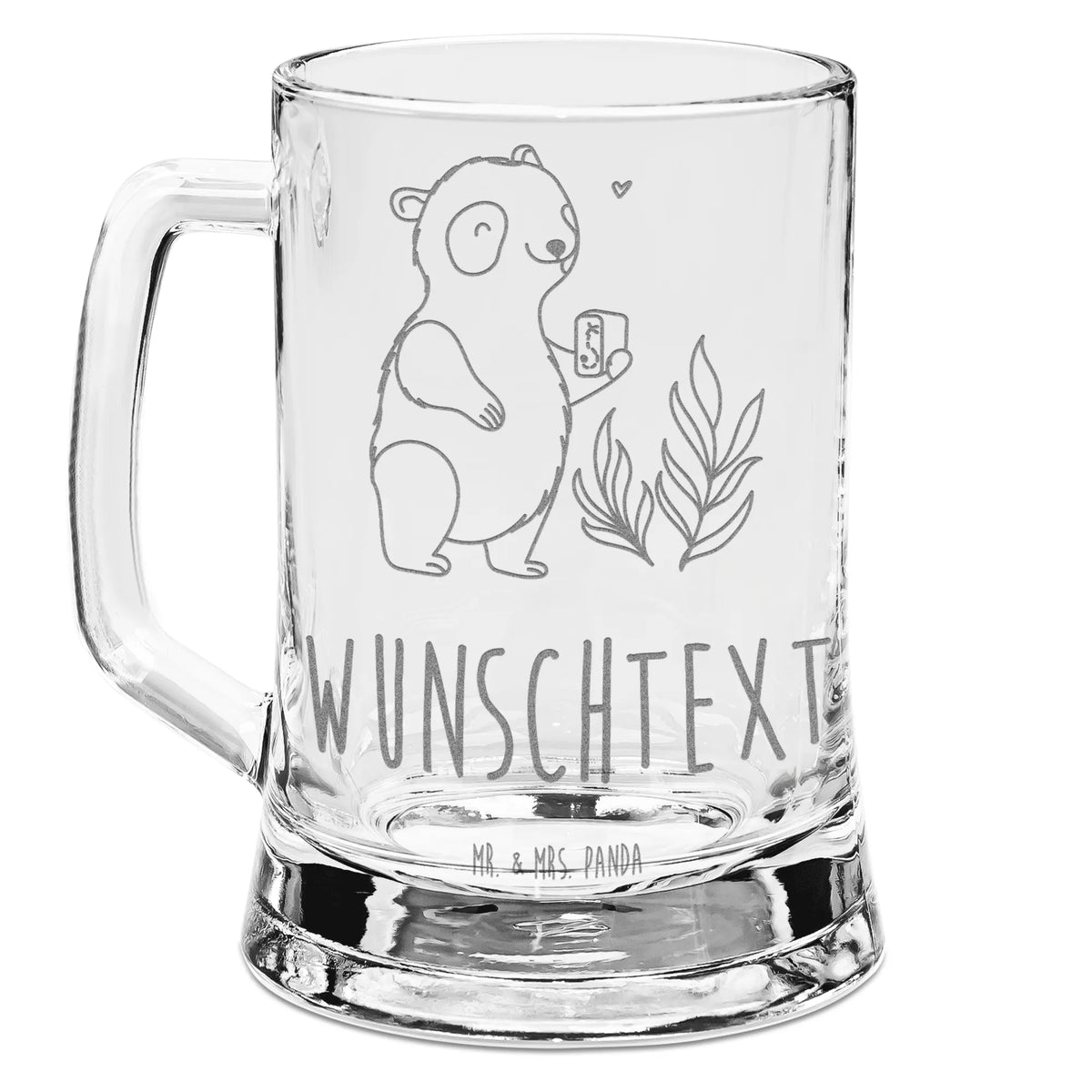 Personalized Engraved Beer Mug panda geocaching Gift, sport, hobby, giving, thank you, award, profit, athlete, open caching, GPS scavenger hunts, Geocaching, treasure hunts