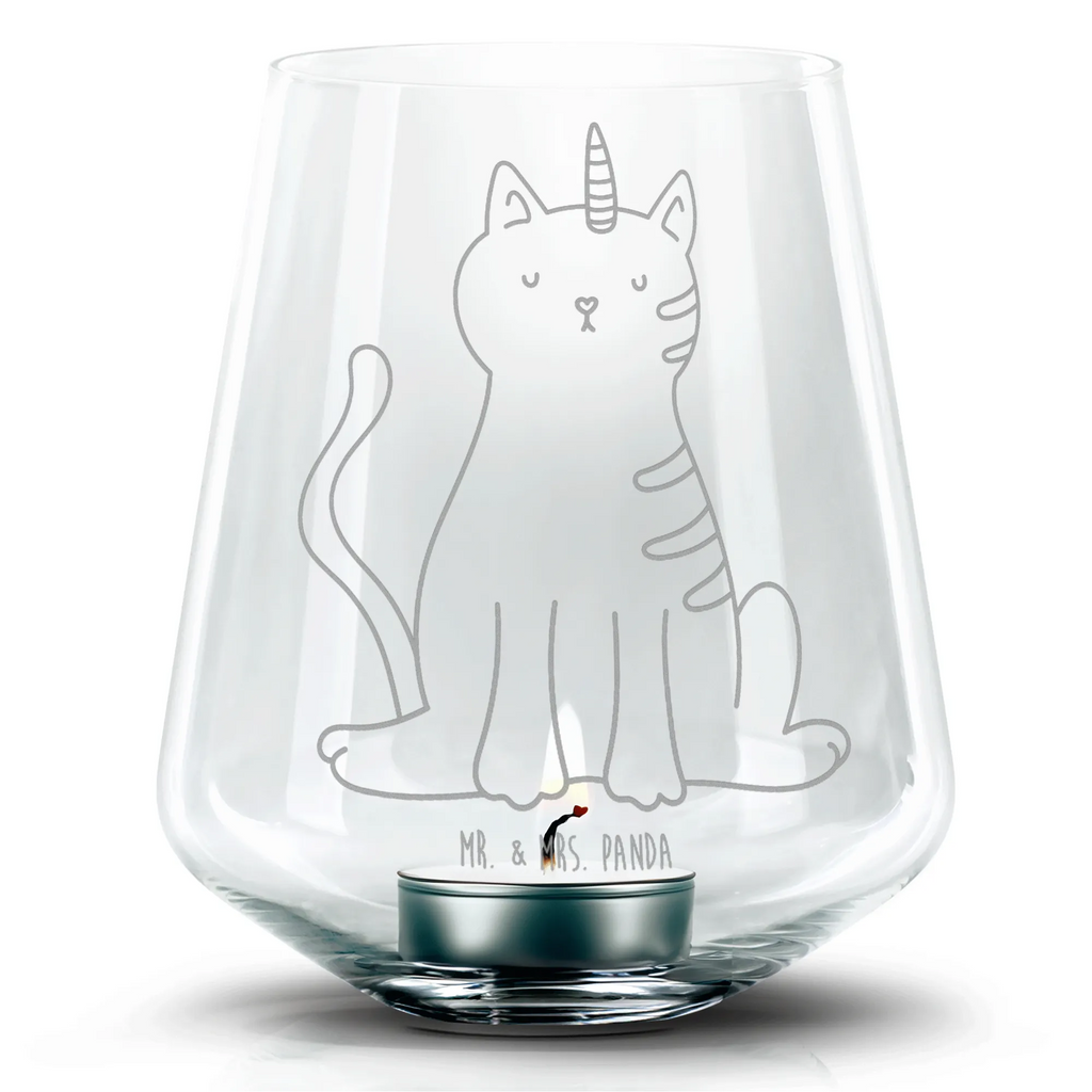 Windlicht Einhorn Katze Windlicht aus Glas, Gravur Windlicht, Romatisches Windlicht, Teelichthalter, Teelicht, Einhorn, Einhörner, Einhorn Deko, Unicorn, Einhornkatze, Regenbogen, Mieze, Kittyhorn, Erwachsenwerden, Glitzer, Katzer, Katze, Einhornpower, Katzenhorn