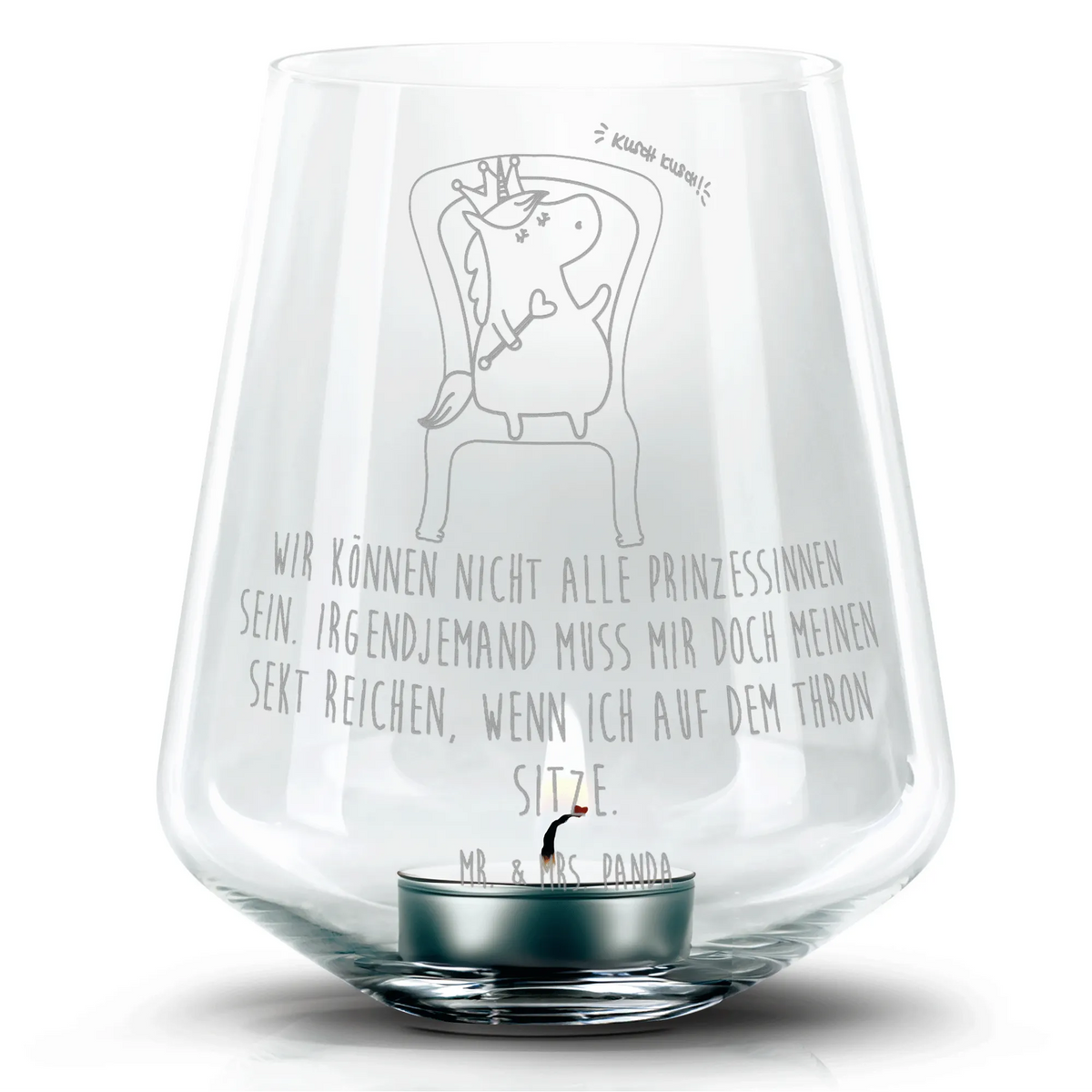 Gravur Windlicht Einhorn Prinzessin