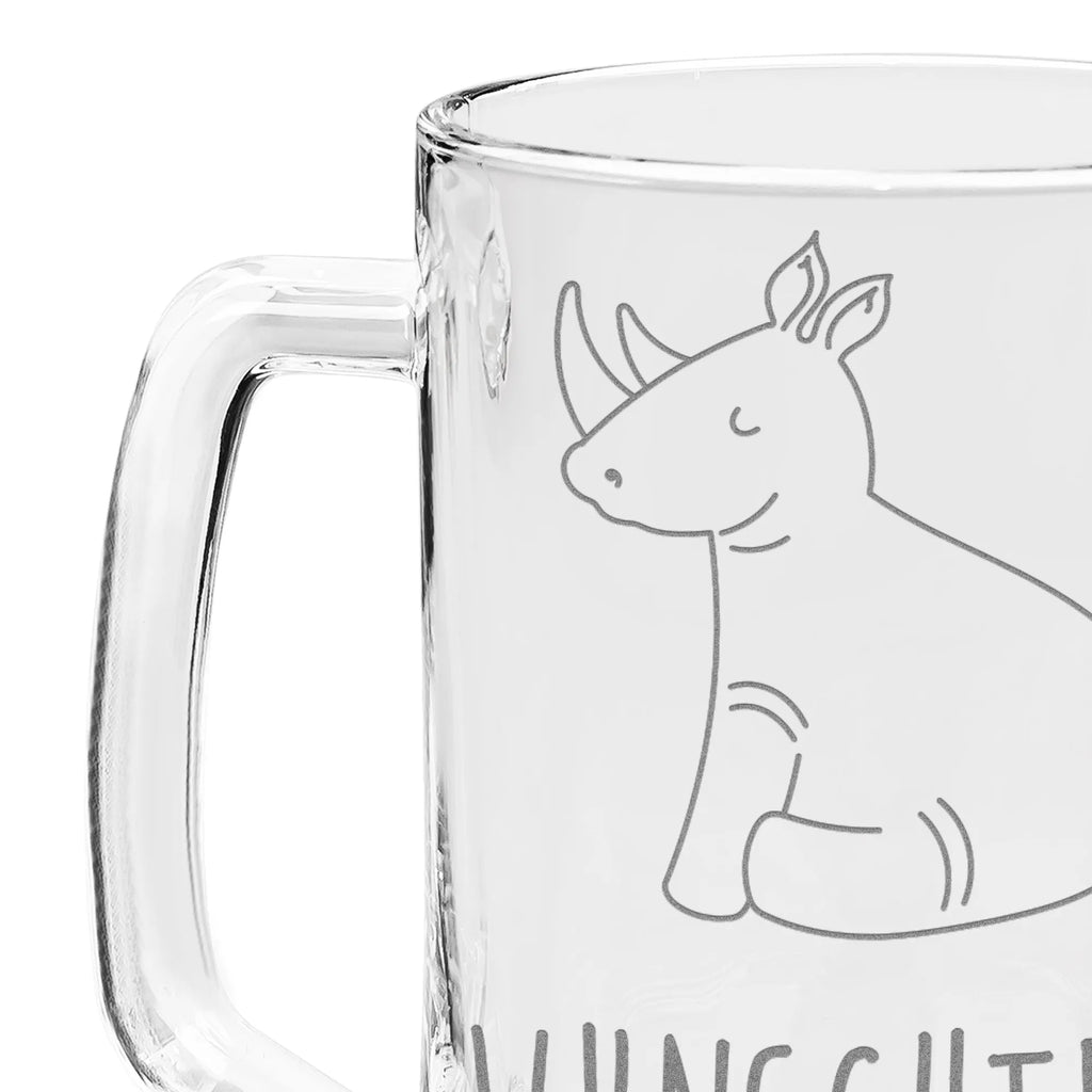 Personalized Engraved Beer Mug unicorn rhino unicorn, unicorns, zoo, unicorn love, witty, unicornpower, rhino, funny, unicorn saying, rainbow, rhinoceros, funny saying, Unicorn, glitter