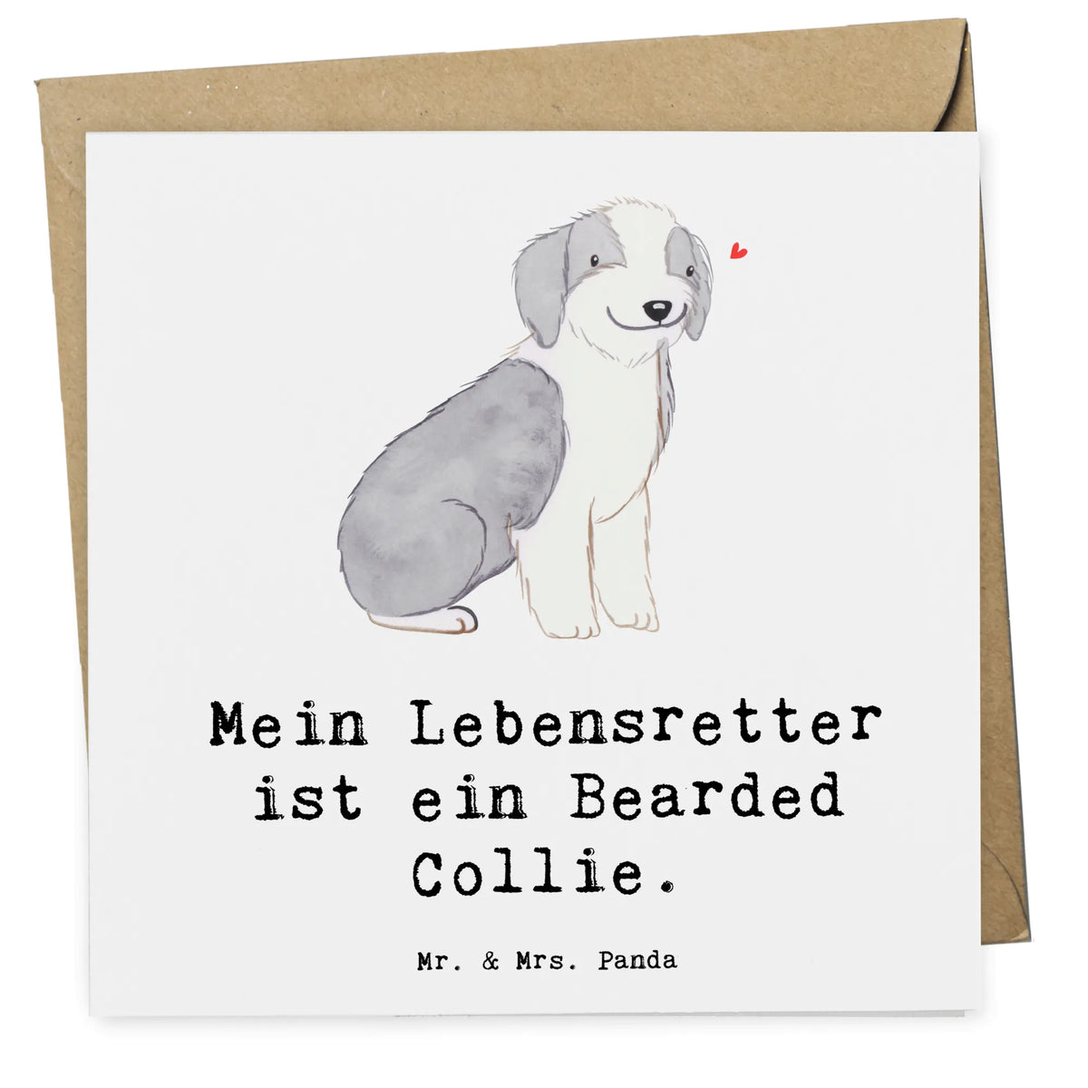 Deluxe Card Bearded Collie Lifesaver